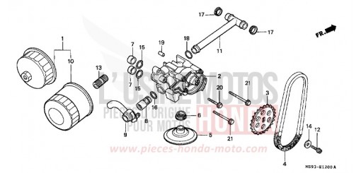 OIL FILTER/OIL PUMP NTV650P de 1993